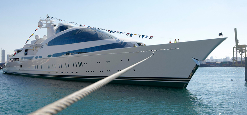 Marine Glass on a yacht in the water